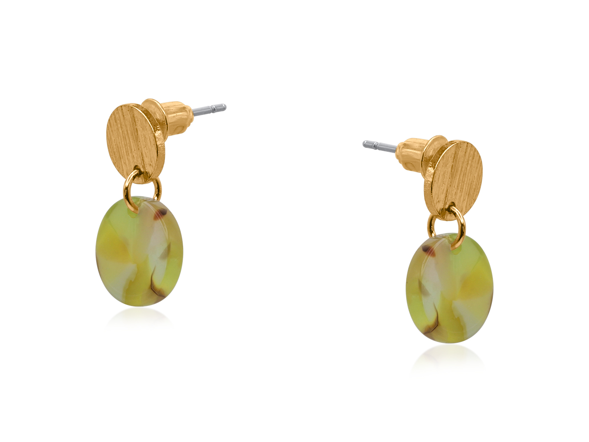 Picture of YELLOW/BROWN EVA PETITE RESIN EARRINGS
