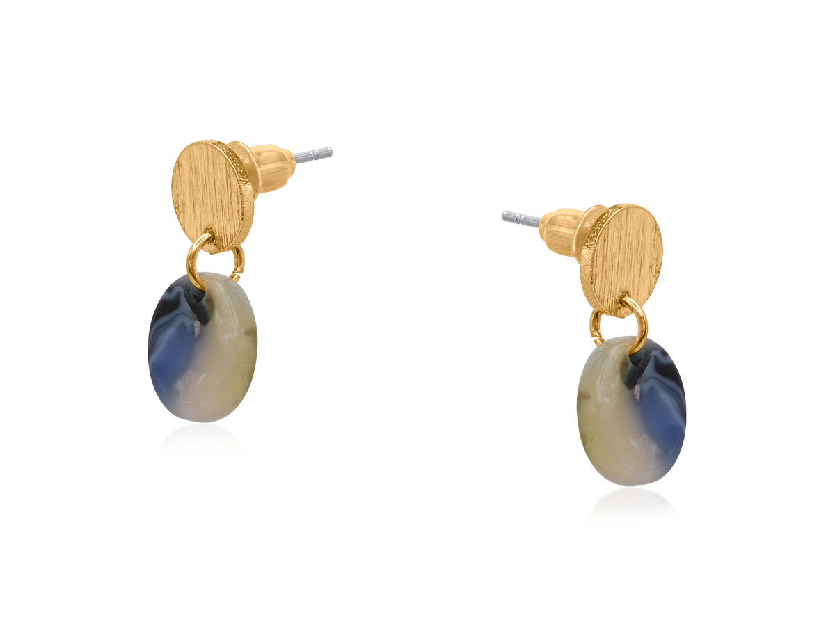 Picture of CREAM/NAVY LIMA PETITE RESIN EARRINGS
