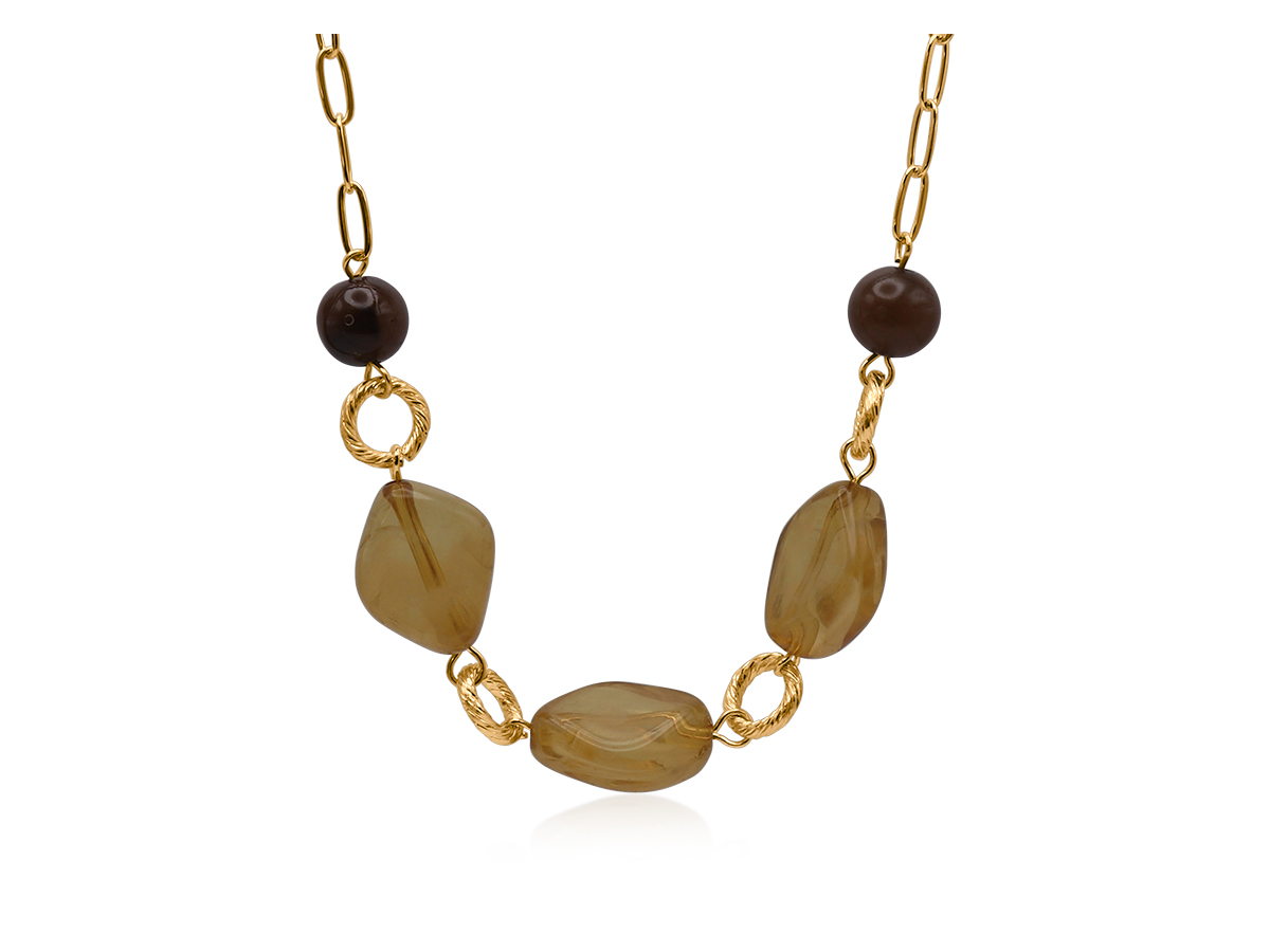 Picture of BROWN ULIANA RESIN CHAIN NECKLACE