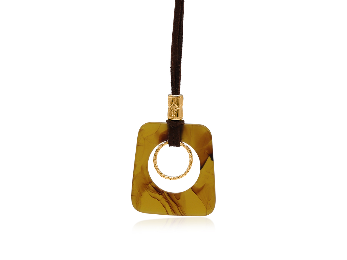 Picture of BROWN LYDIA PENDANT RESIN NECKLACE