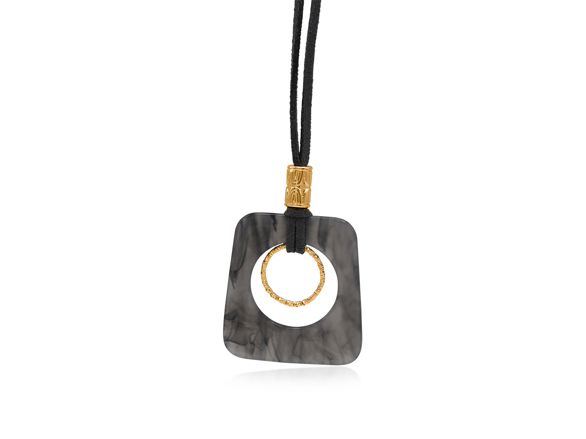 Picture of GREY LYDIA PENDANT RESIN NECKLACE