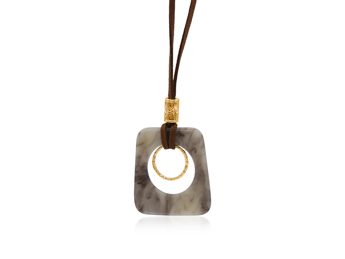 Picture of BEIGE LYDIA PENDANT RESIN NECKLACE