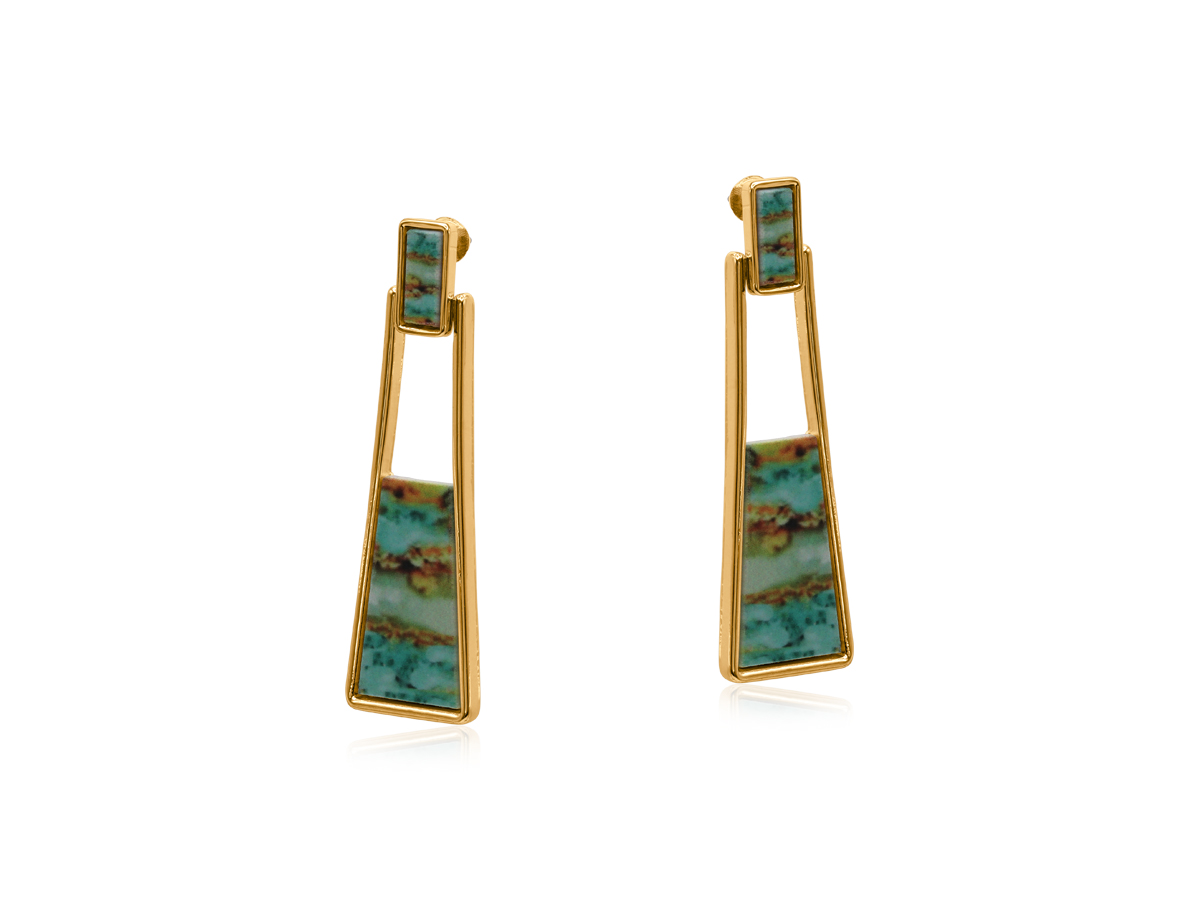 Picture of BLUE CASPIA GEO SHAPE EARRINGS