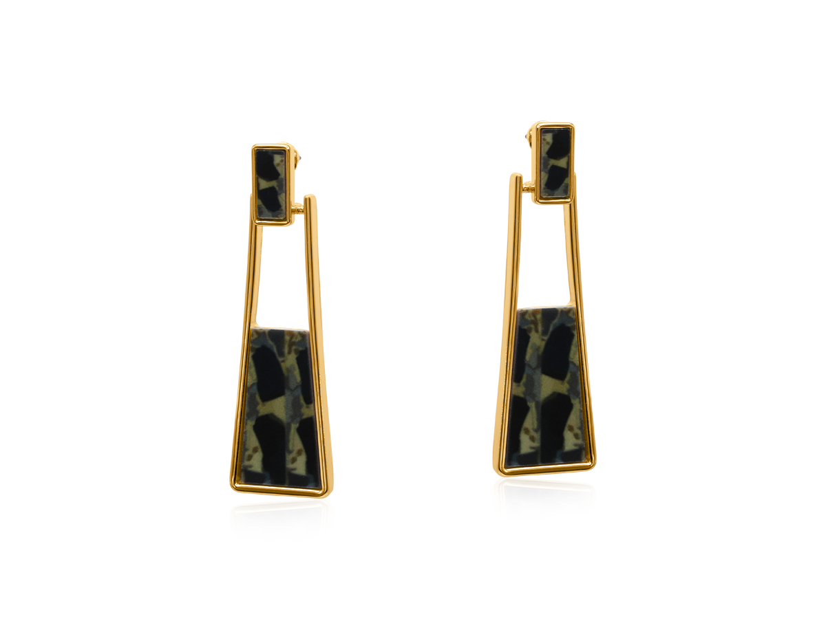 Picture of BEIGE/BROWN CASPIA GEO SHAPE EARRINGS