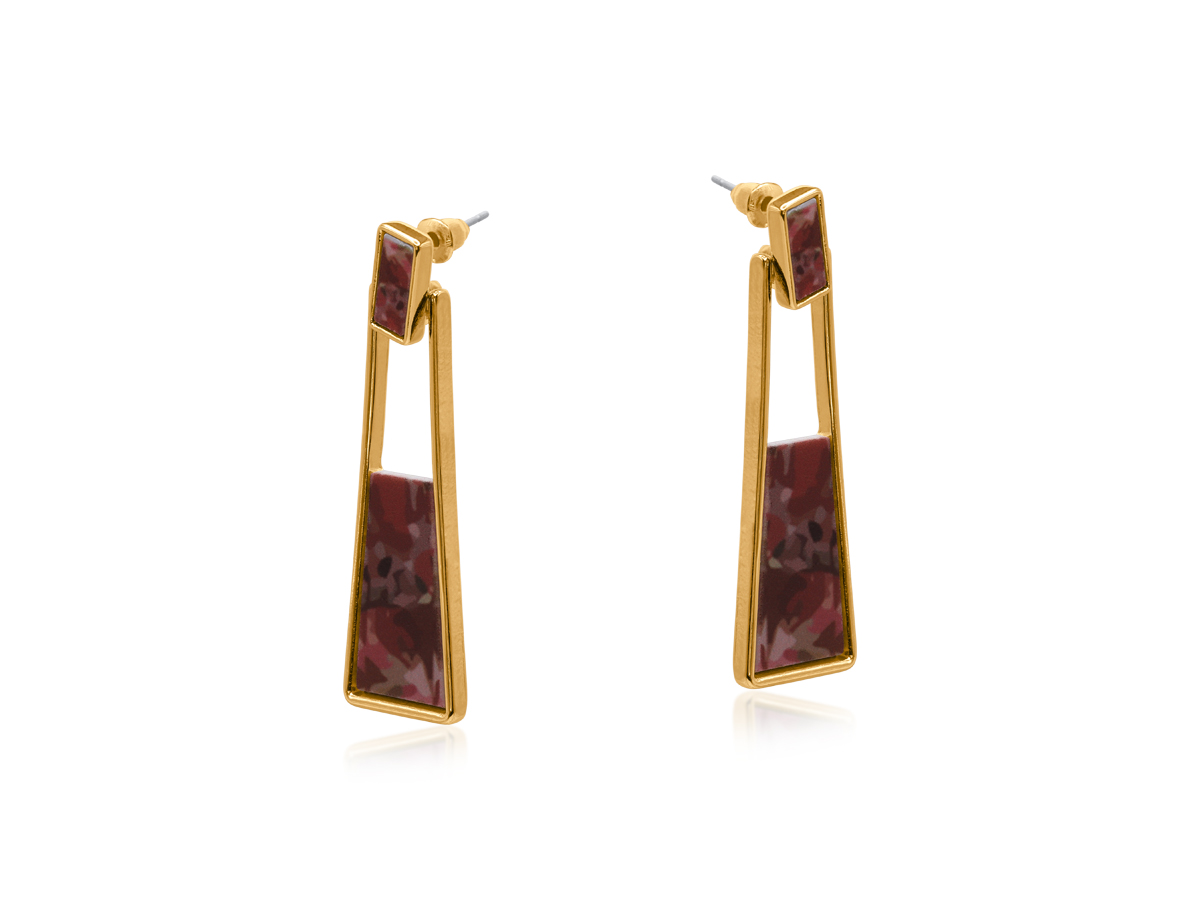 Picture of PINK/PURPLE CASPIA GEO SHAPE EARRINGS