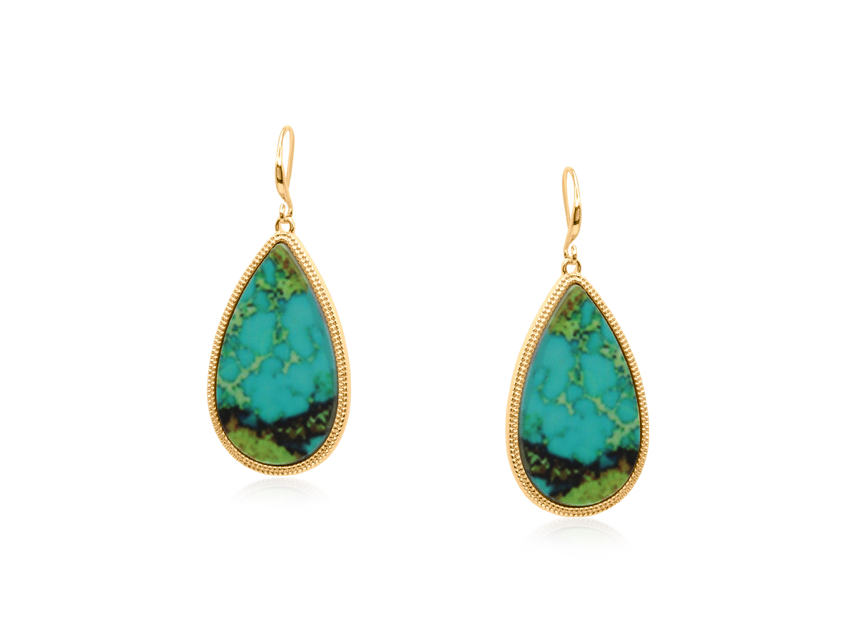 Picture of BLUE ELENI GEO SHAPE DROP EARRINGS