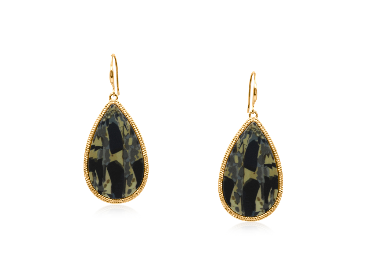 Picture of BEIGE/BROWN ELENI GEO SHAPE DROP EARRINGS