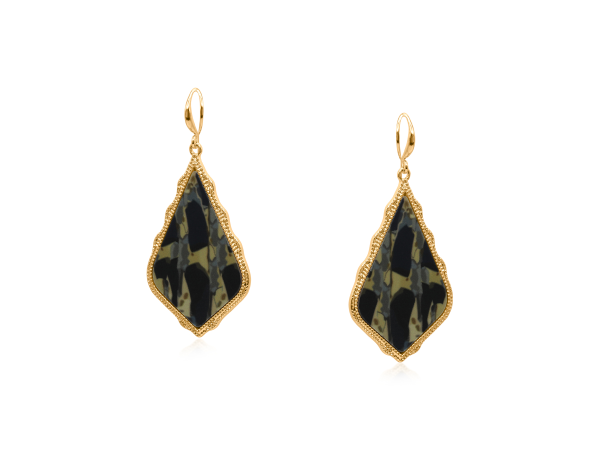 Picture of BEIGE/BROWN PARIS MOORISH DROP EARRINGS