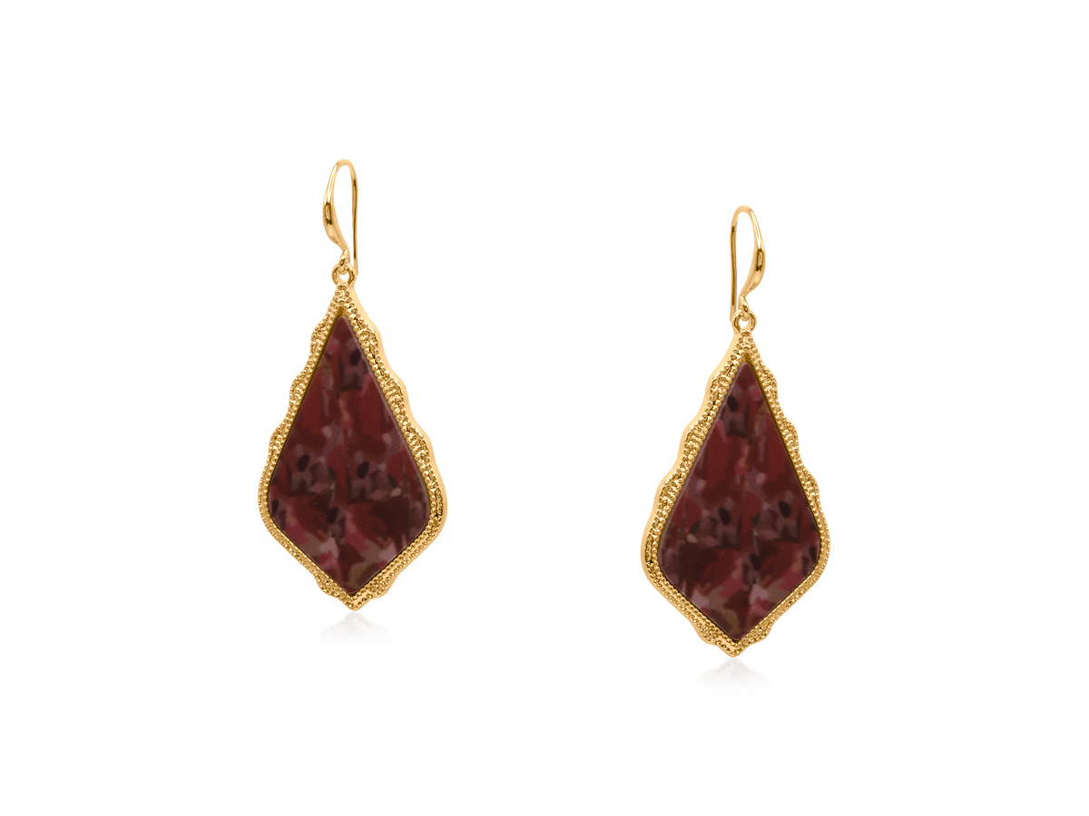 Picture of PINK/PURPLE PARIS MOORISH DROP EARRINGS