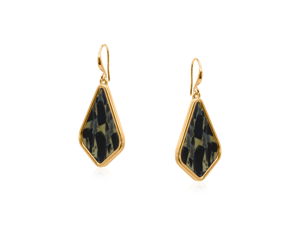 Picture of BEIGE/BROWN FLORENCE MOORISH DROP EARRINGS
