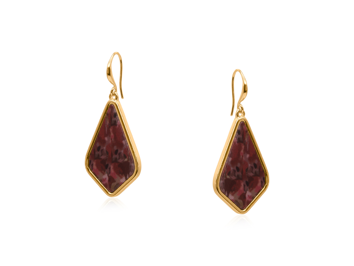 Picture of PINK/PURPLE FLORENCE MOORISH DROP EARRINGS