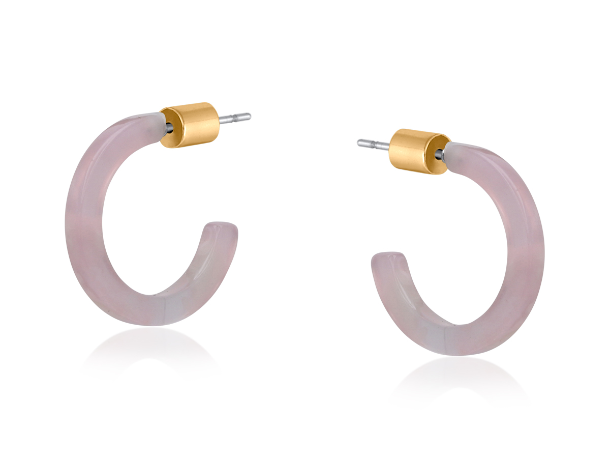 Picture of PINK JULIETA PETITE RESIN HOOP EARRINGS
