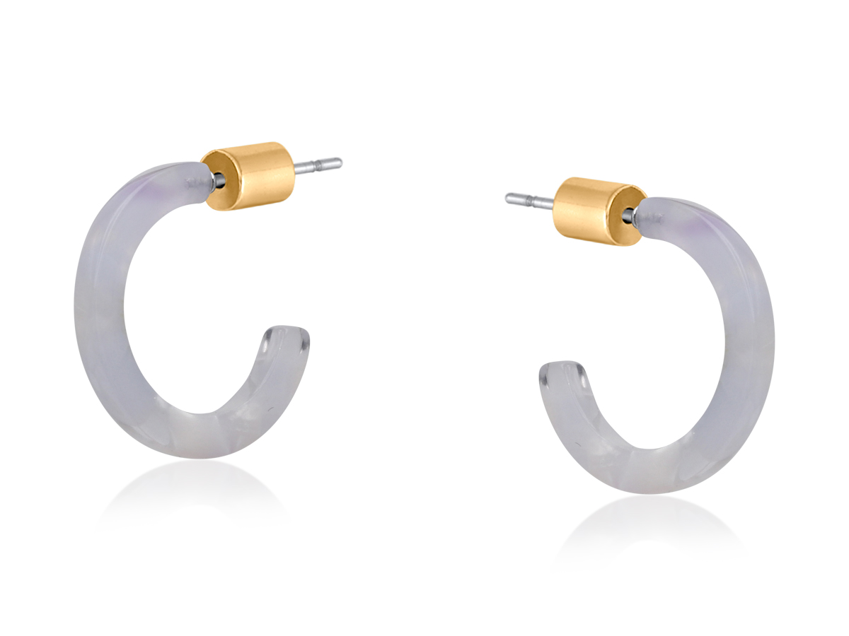 Picture of SKY BLUE  MARTA PETITE RESIN HOOP EARRINGS
