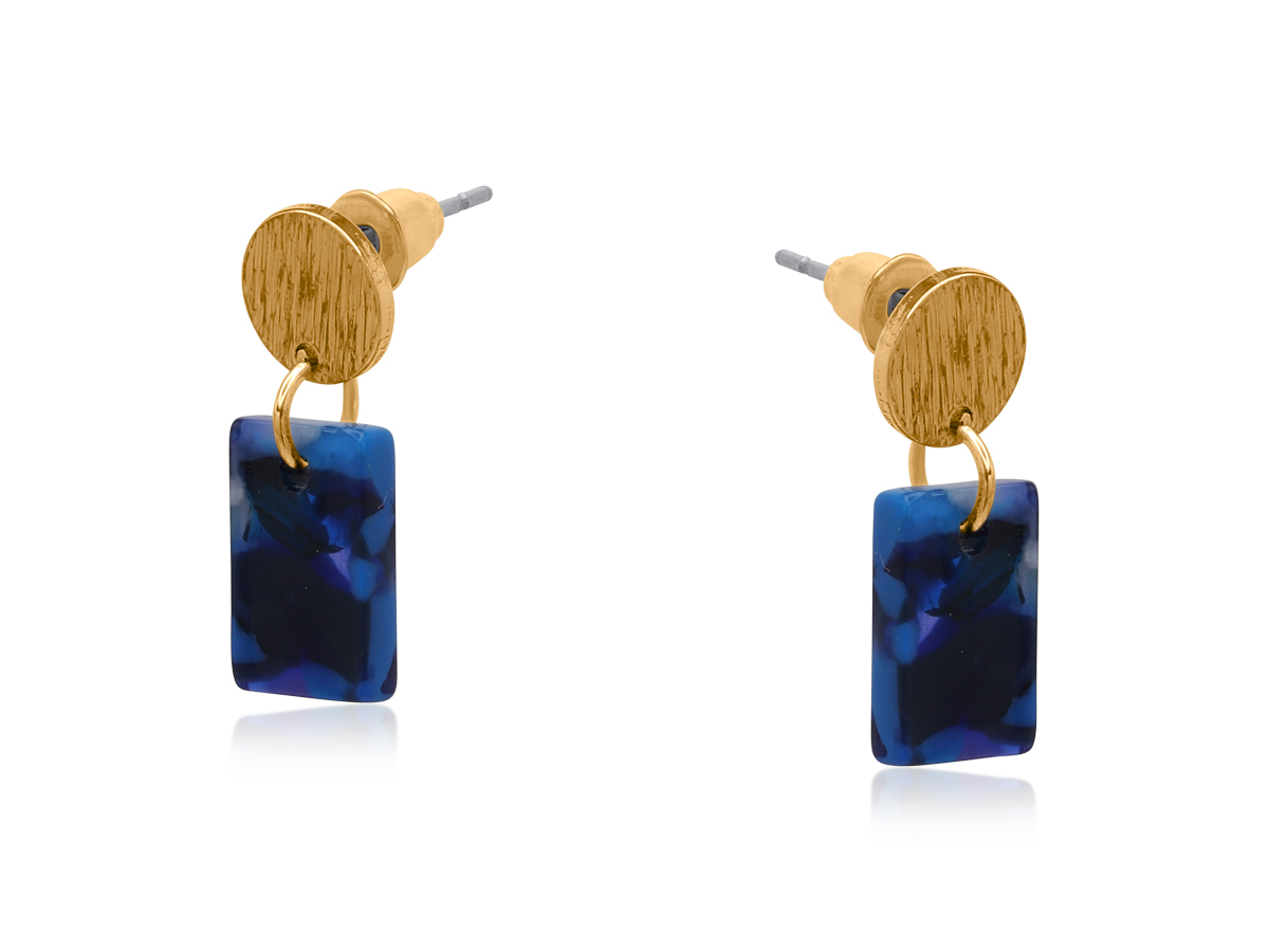Picture of VIOLET JULIETA PETITE RESIN RECTANGLE STUD EARRING