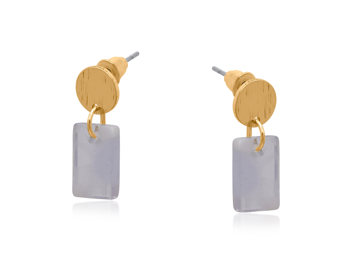 Picture of SKY BLUE  MARTA PETITE RESIN RECTANGLE STUD EARRIN