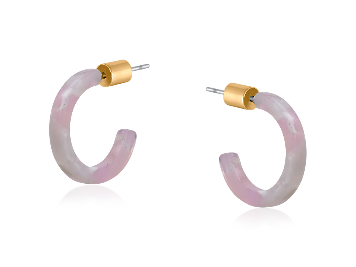 Picture of PINK  PALOMA PETITE RESIN HOOP EARRINGS