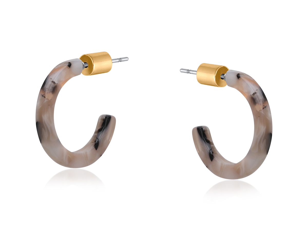 Picture of YELLOW ROSA PETITE RESIN HOOP EARRINGS