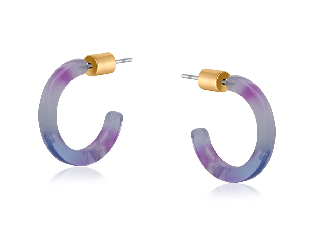 Picture of VIOLET BLUE  CATALINA PETITE RESIN HOOP EARRINGS