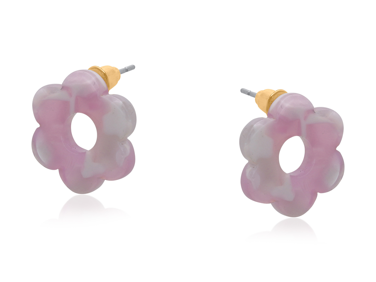Picture of PINK  PALOMA PETITE RESIN FLOWER STUD EARRINGS