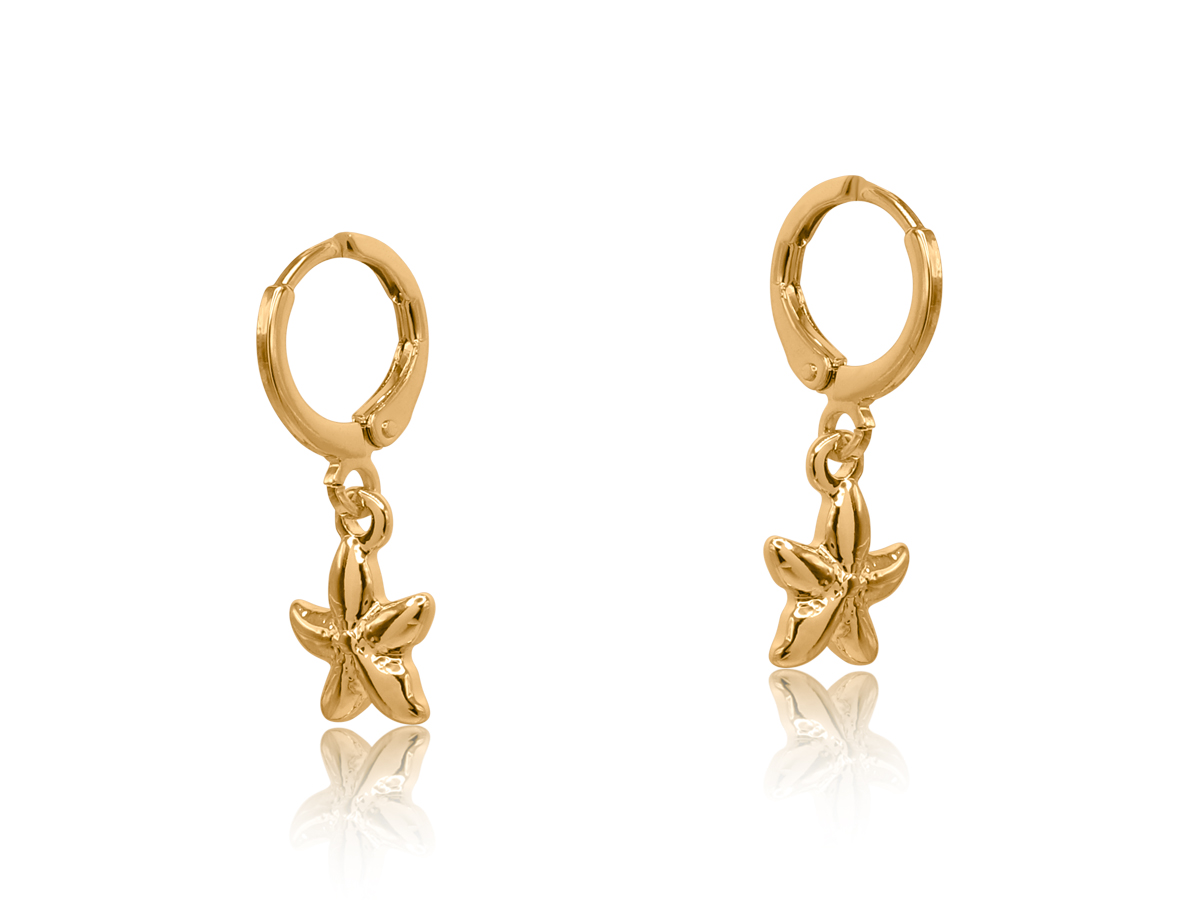 Picture of GOLD  SOFIA SEA TOKEN PETITE HUGGIE EARRINGS
