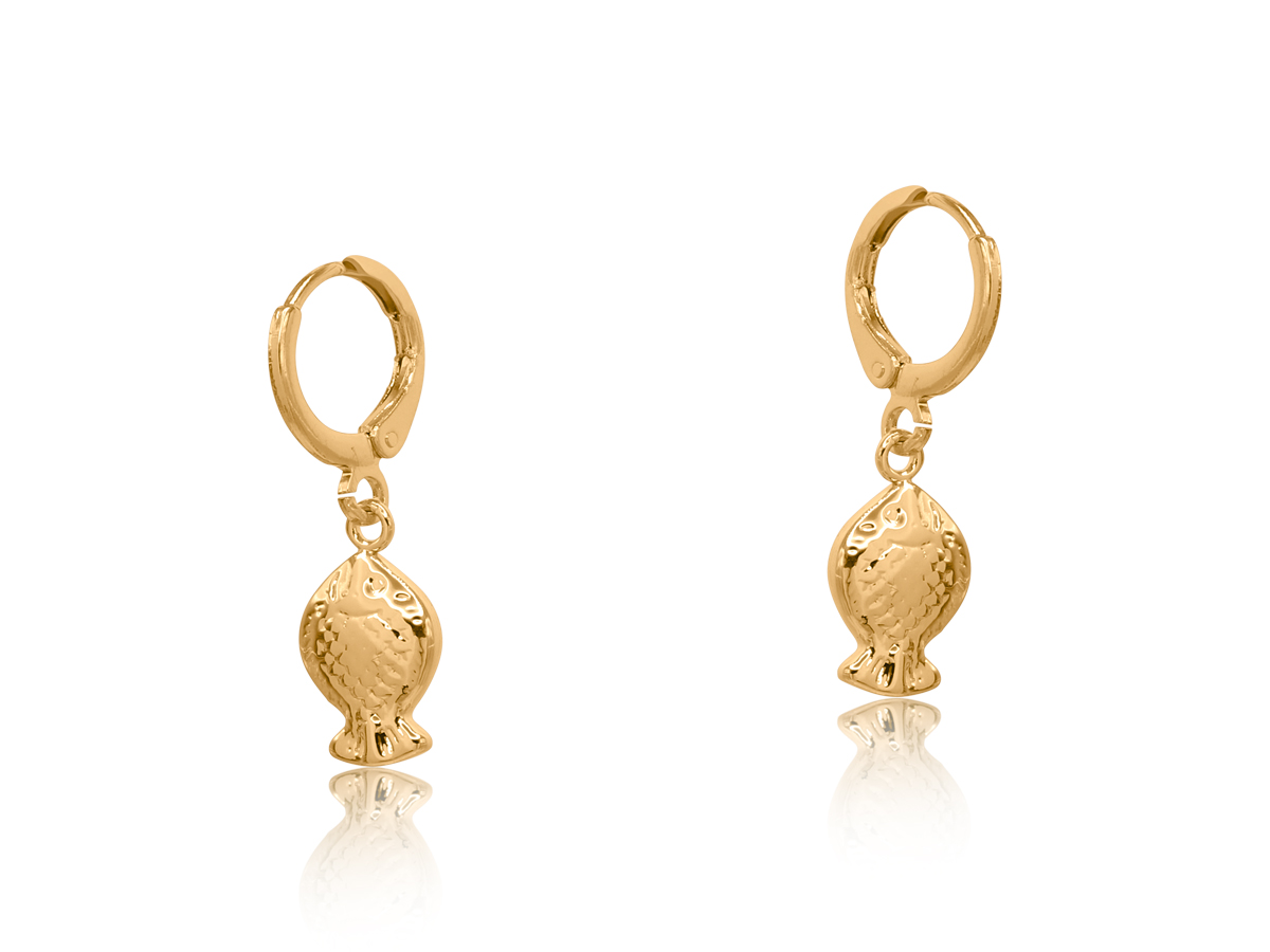 Picture of GOLD  MARA SEA TOKEN PETITE HUGGIE EARRINGS