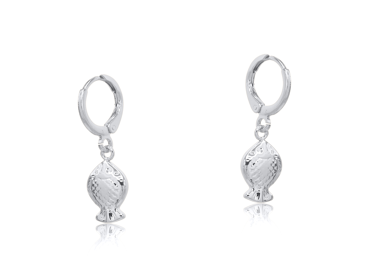 Picture of SILVER MARA SEA TOKEN PETITE HUGGIE EARRINGS