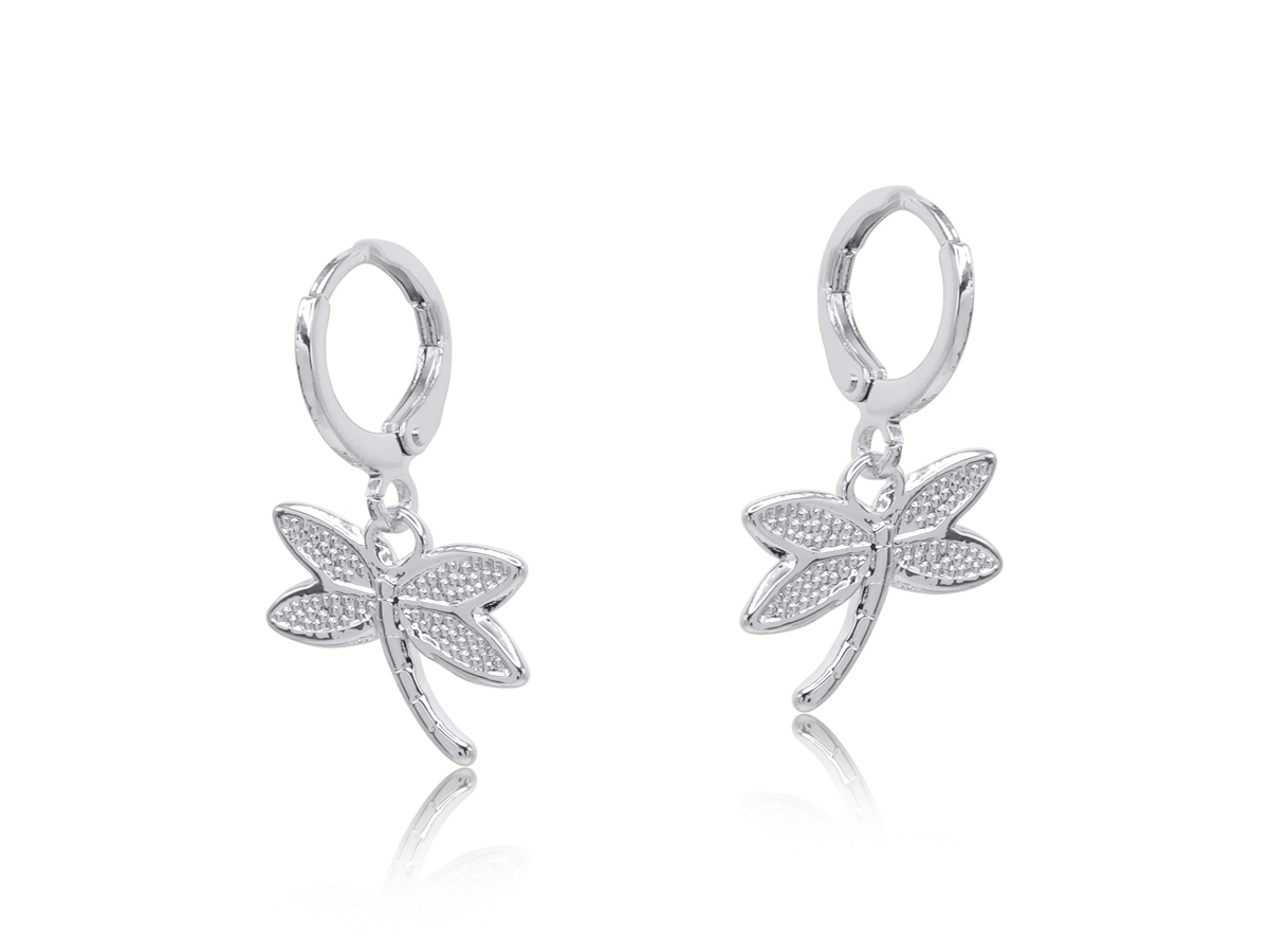 Picture of SILVER BEATRIZ SEA TOKEN PETITE HUGGIE EARRINGS