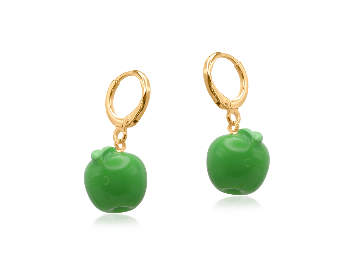 Picture of GREEN  APPLE CORNUCOPIA PETITE HOOP EARRINGS
