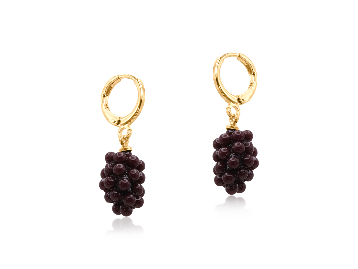 Picture of PURPLE GRAPE CORNUCOPIA PETITE HOOP EARRINGS