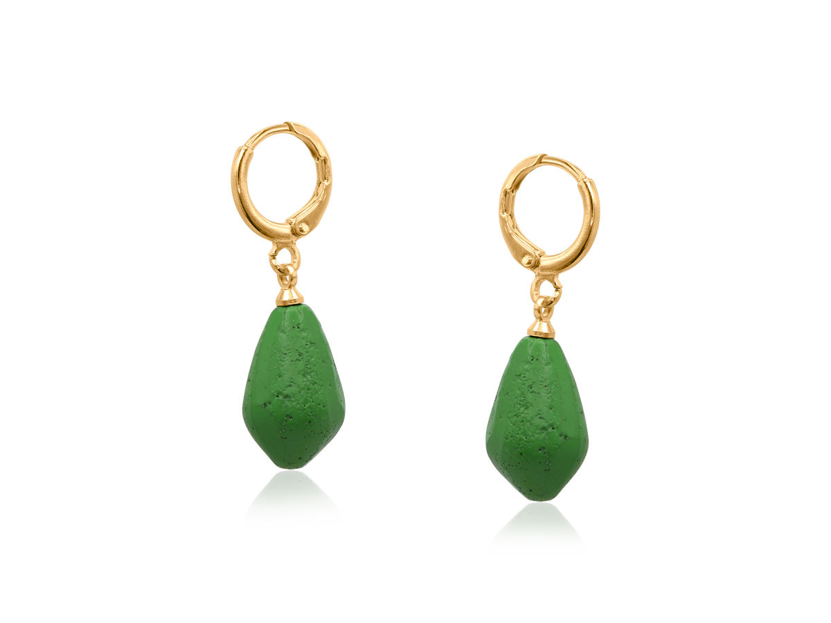 Picture of GREEN AVOCADO CORNUCOPIA PETITE HOOP EARRINGS