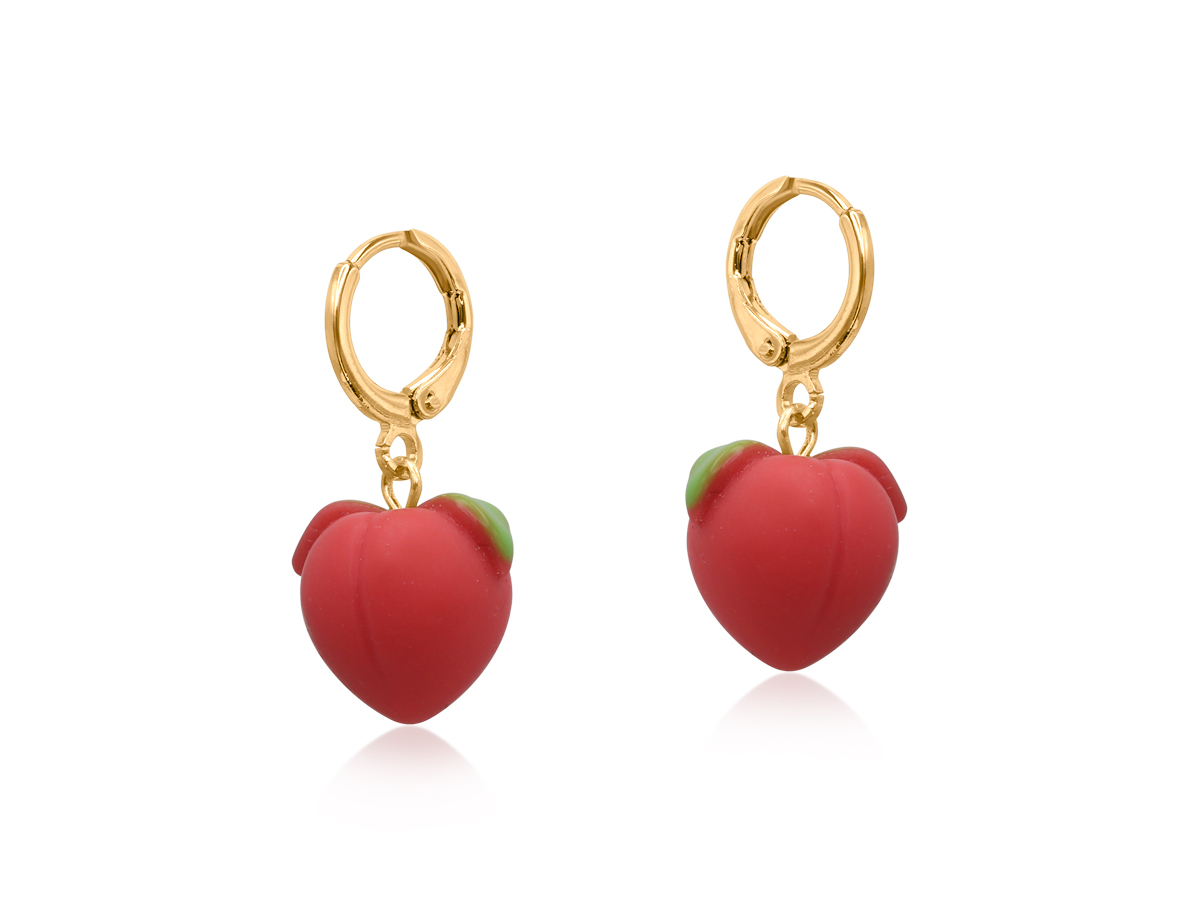 Picture of PINK PEACH CORNUCOPIA PETITE HOOP EARRINGS
