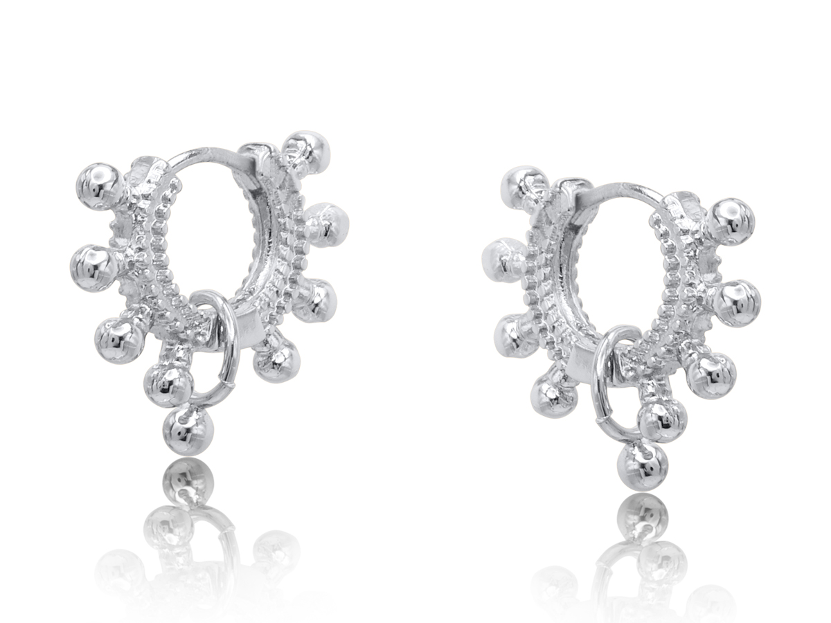 Picture of SILVER THEODORA PETITE BRASS EARRINGS