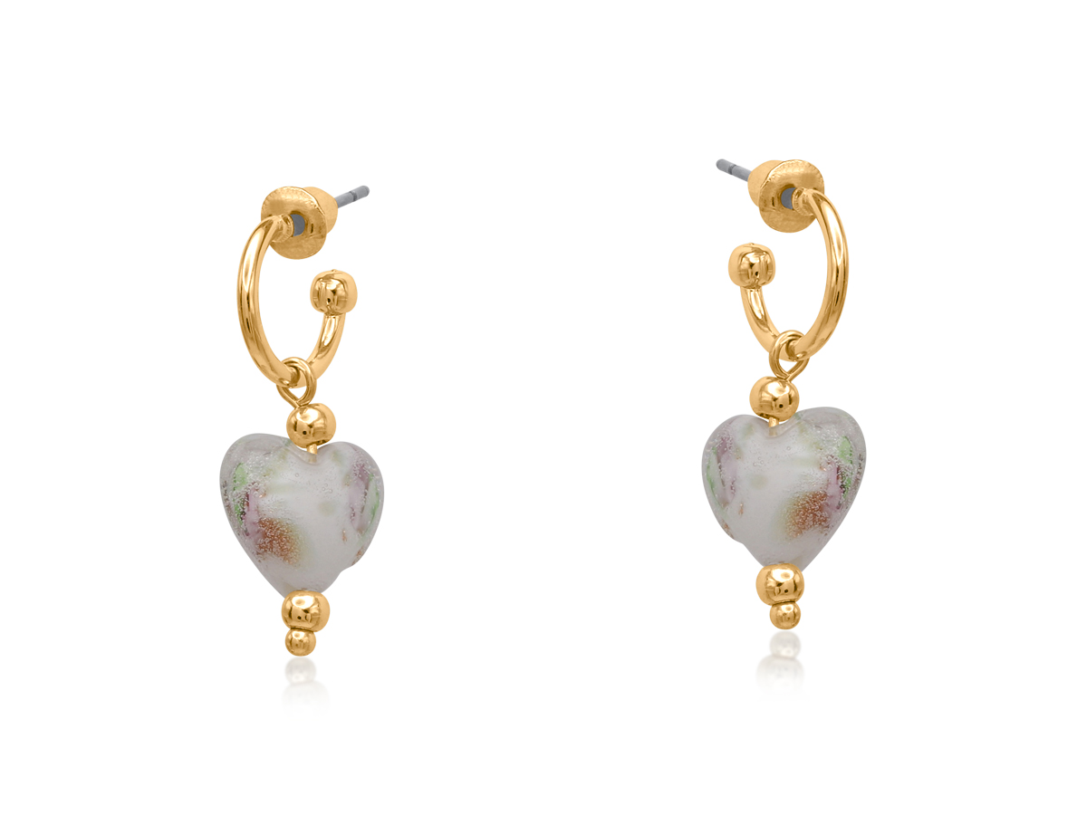 Picture of BABY PINK  CECILY PETITE BRASS EARRINGS