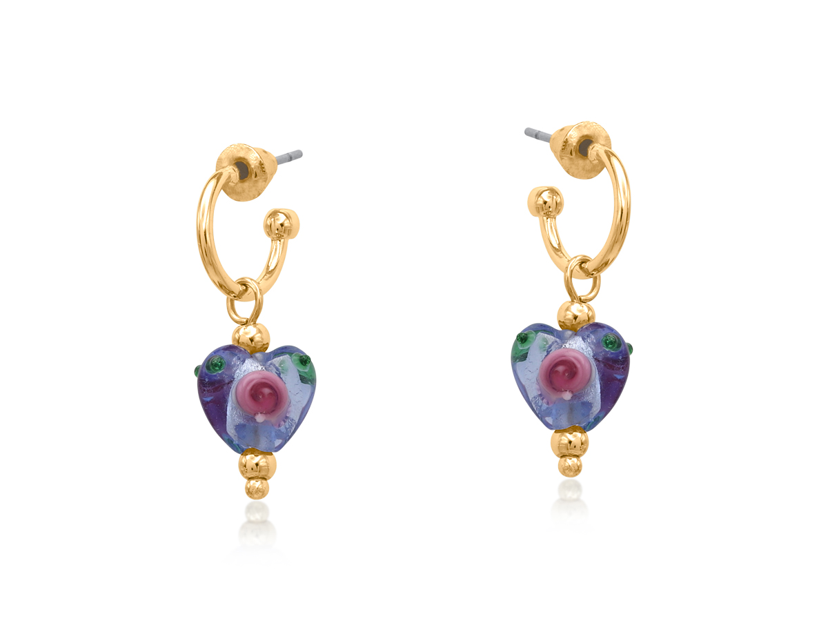 Picture of BABY BLUE  CECILY PETITE BRASS EARRINGS