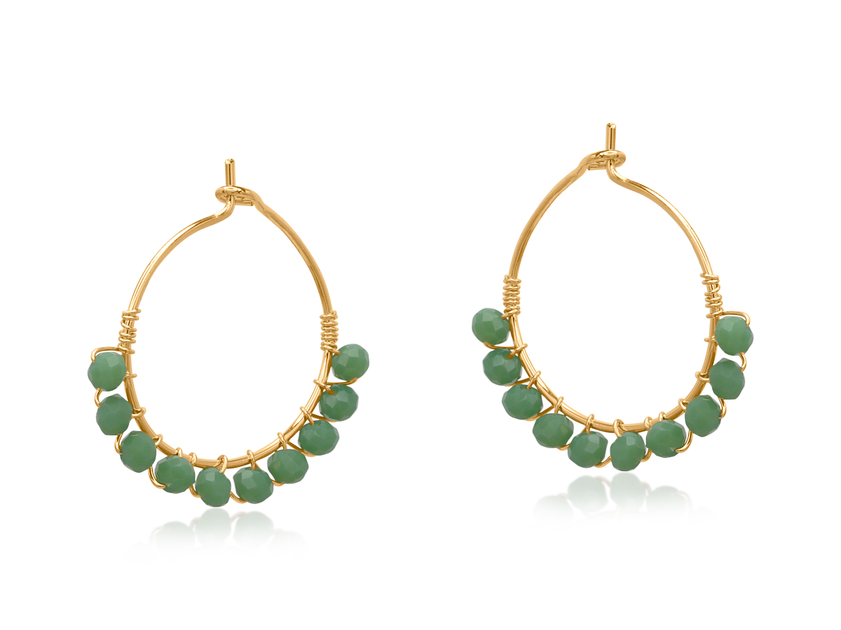 Picture of MATCHA GREEN  SERAPHINA PETITE BRASS EARRINGS