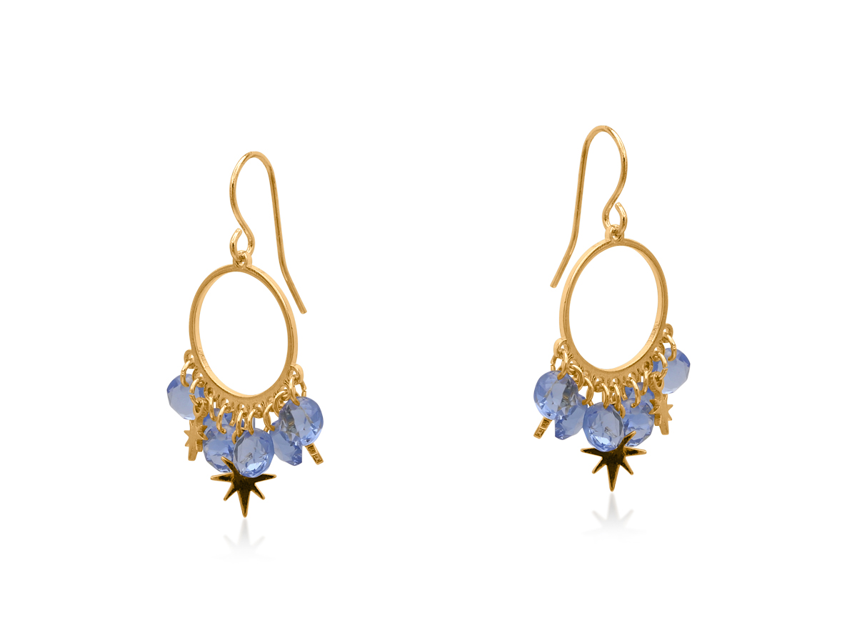 Picture of BLUE PENELOPE PETITE BRASS EARRINGS