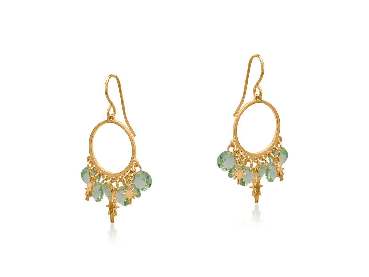 Picture of MATCHA GREEN  PENELOPE PETITE BRASS EARRINGS