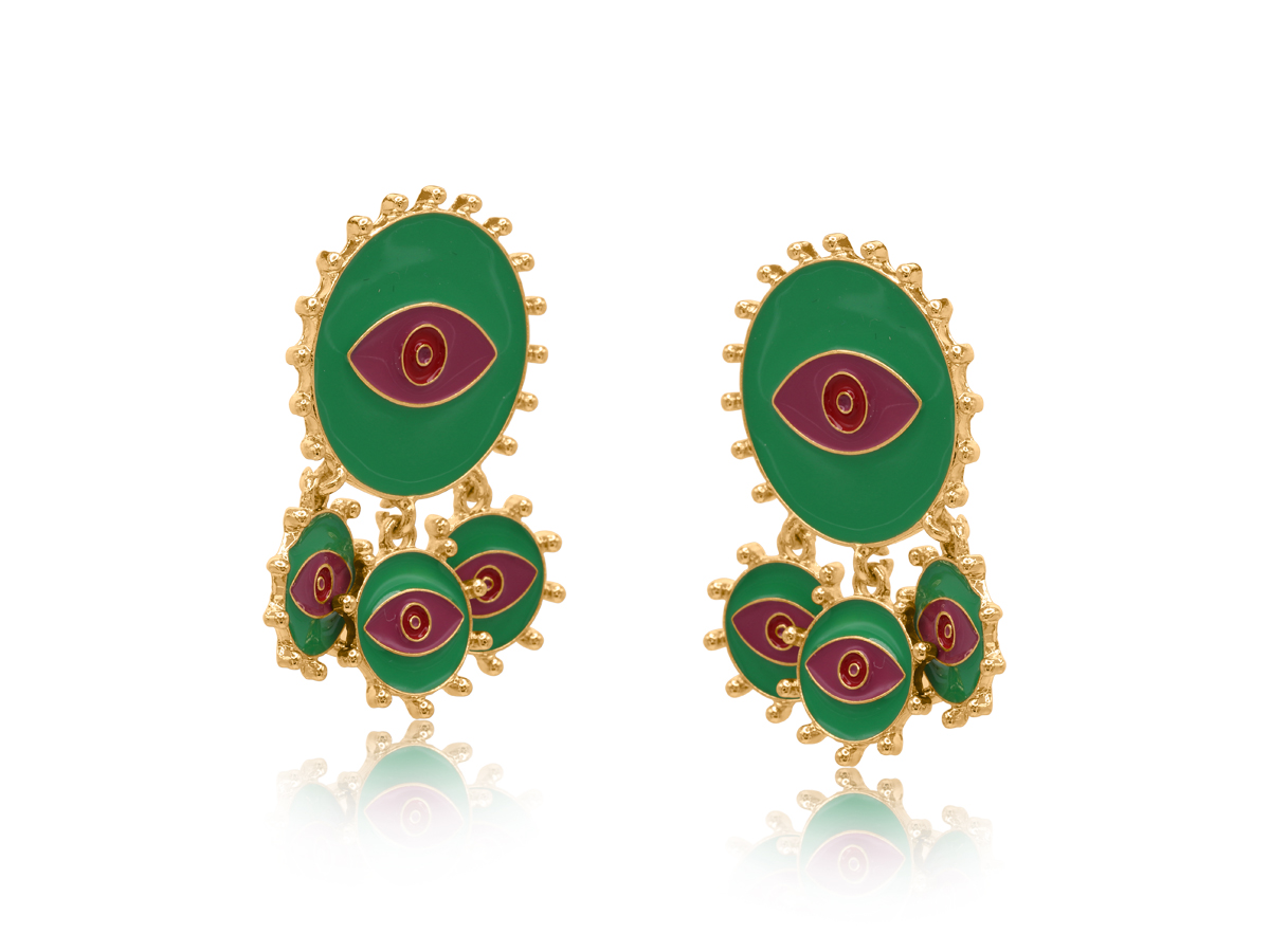 Picture of GREEN - FUCHSIA PINK - RED SIRMA EVIL EYE STATEMEN