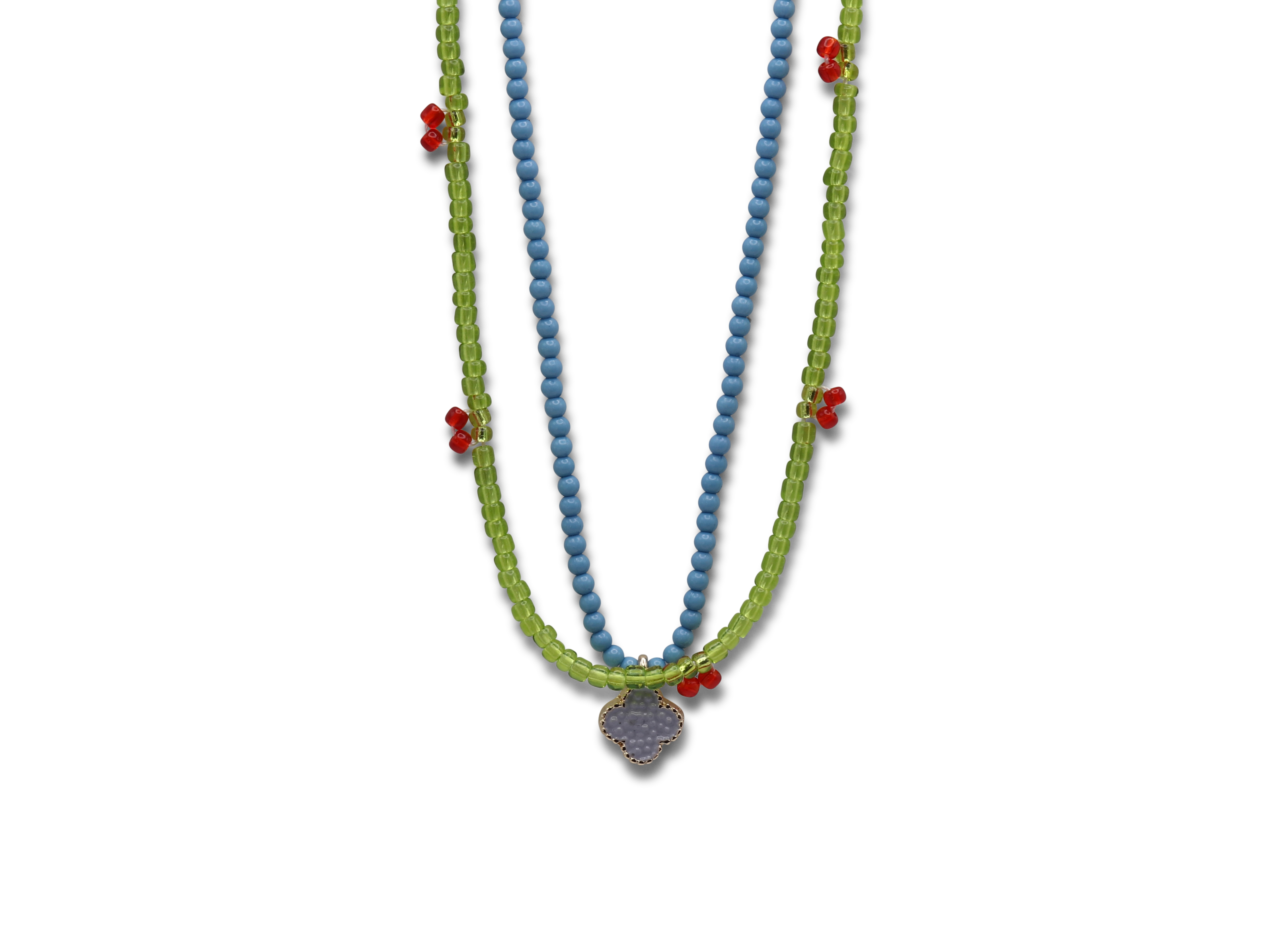 Picture of LAVENDER BLUE /MATCHA GREEN LOUISE BEADED SET OF N