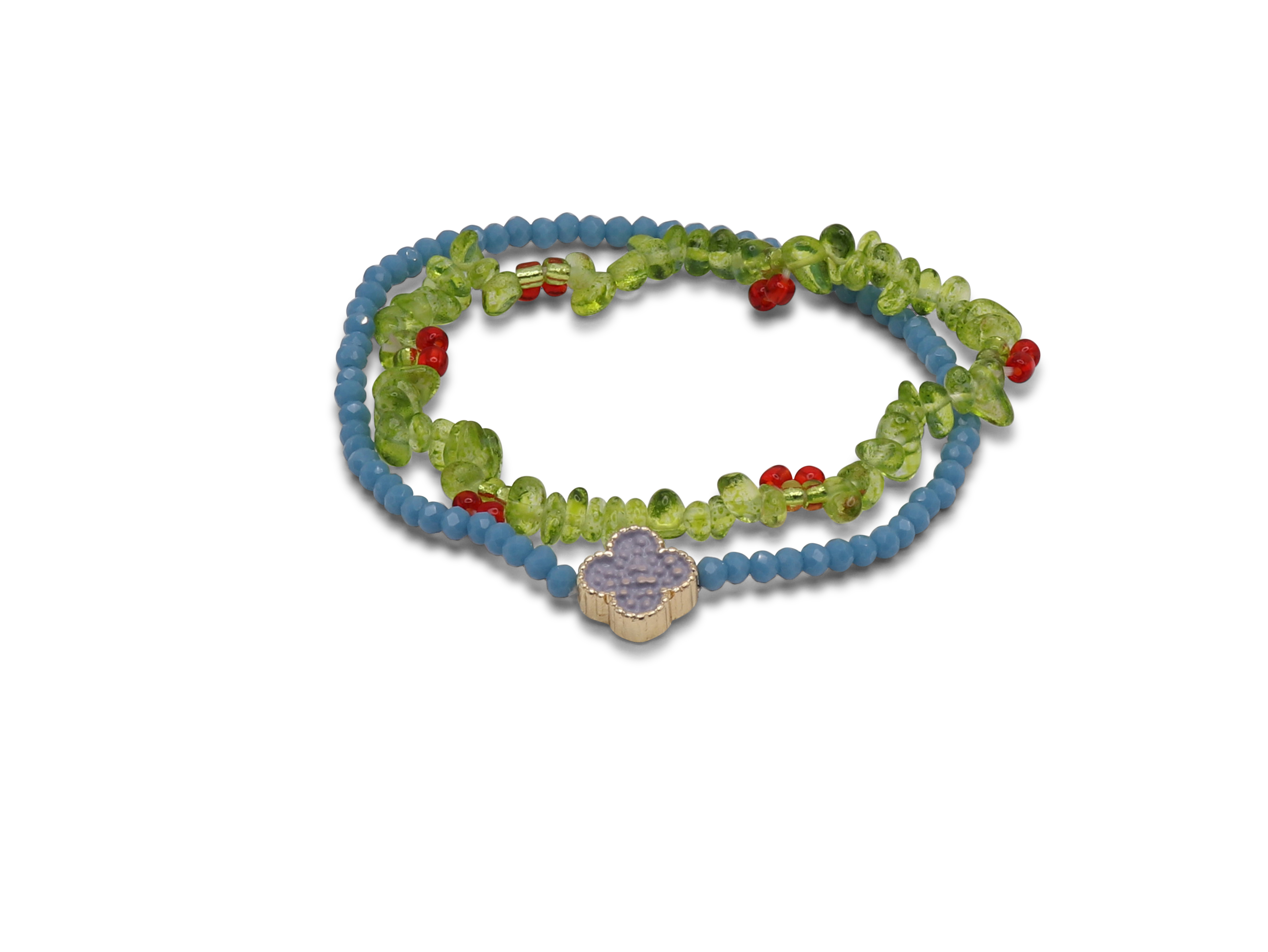 Picture of LAVENDER BLUE /MATCHA GREEN LOUISE BEADED SET OF B