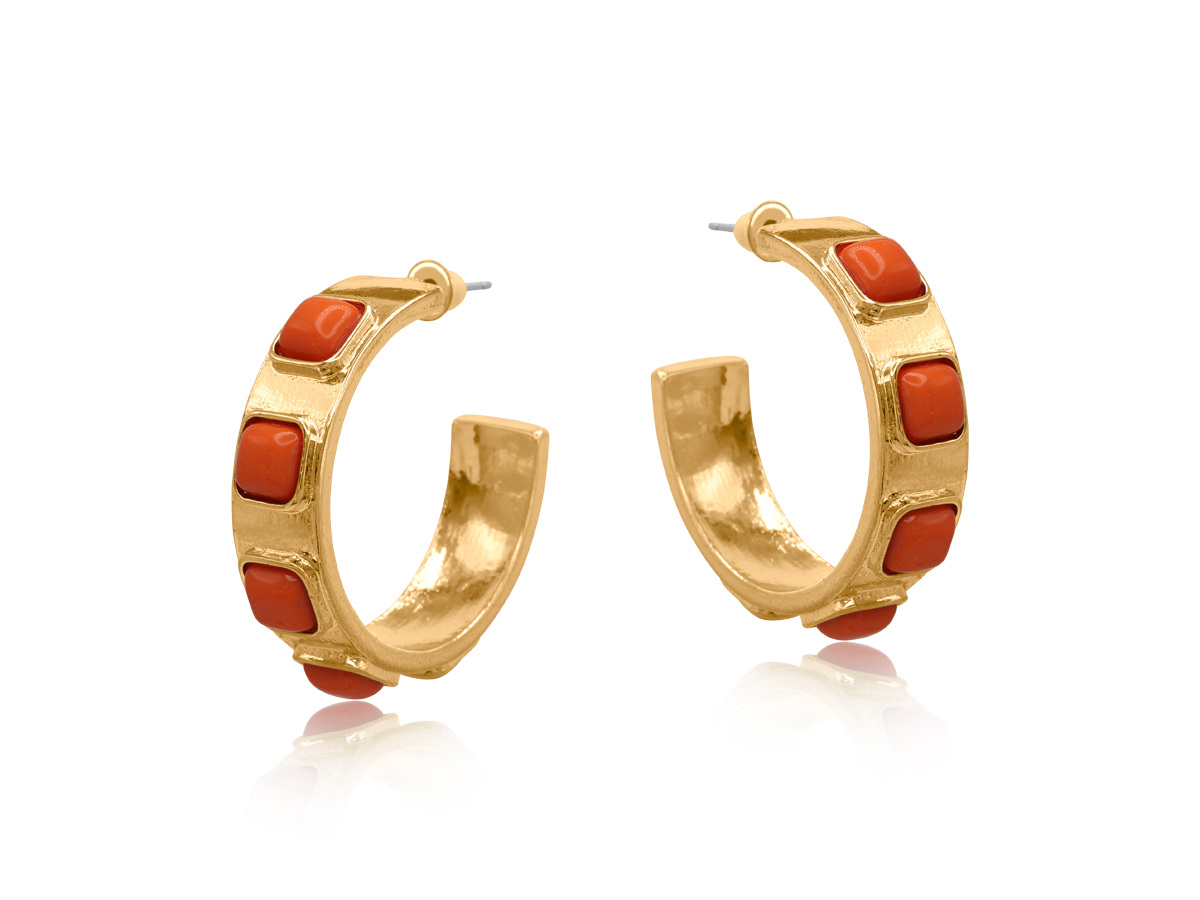 Picture of ORANGE LOUISE BEADED EARRINGS