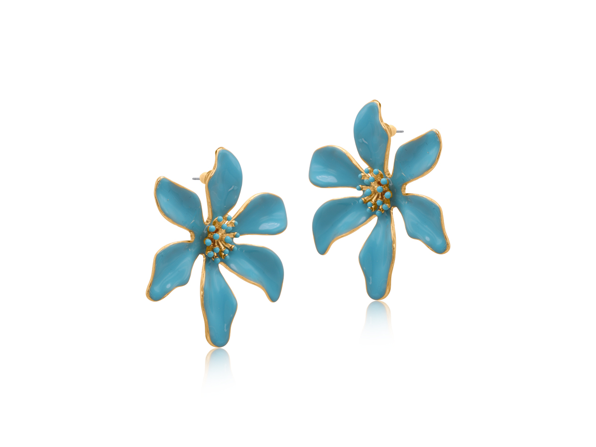 Picture of BLUE  LOUISE FLOWER  EARRINGS