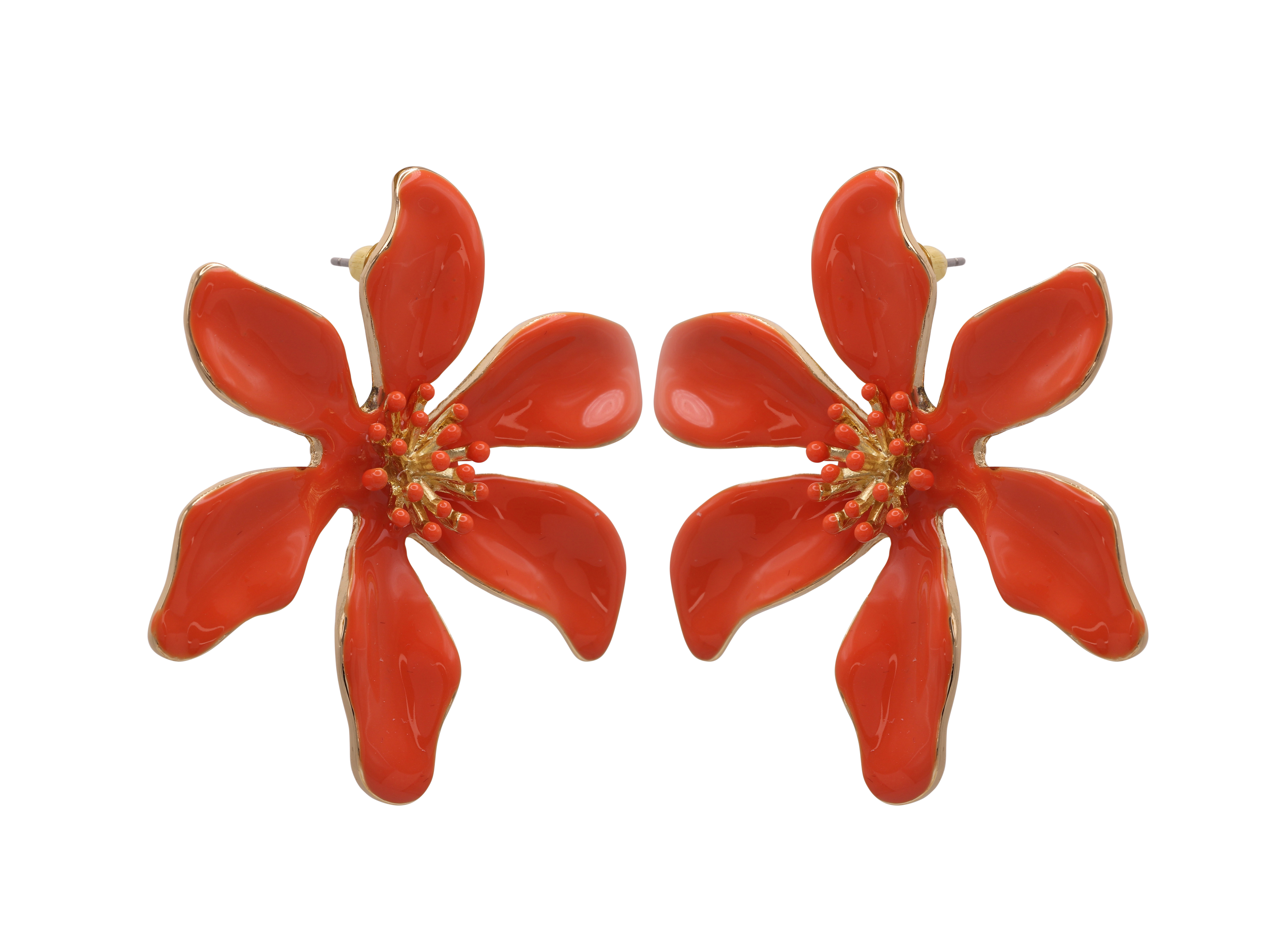 Picture of ORANGE LOUISE FLOWER  EARRINGS