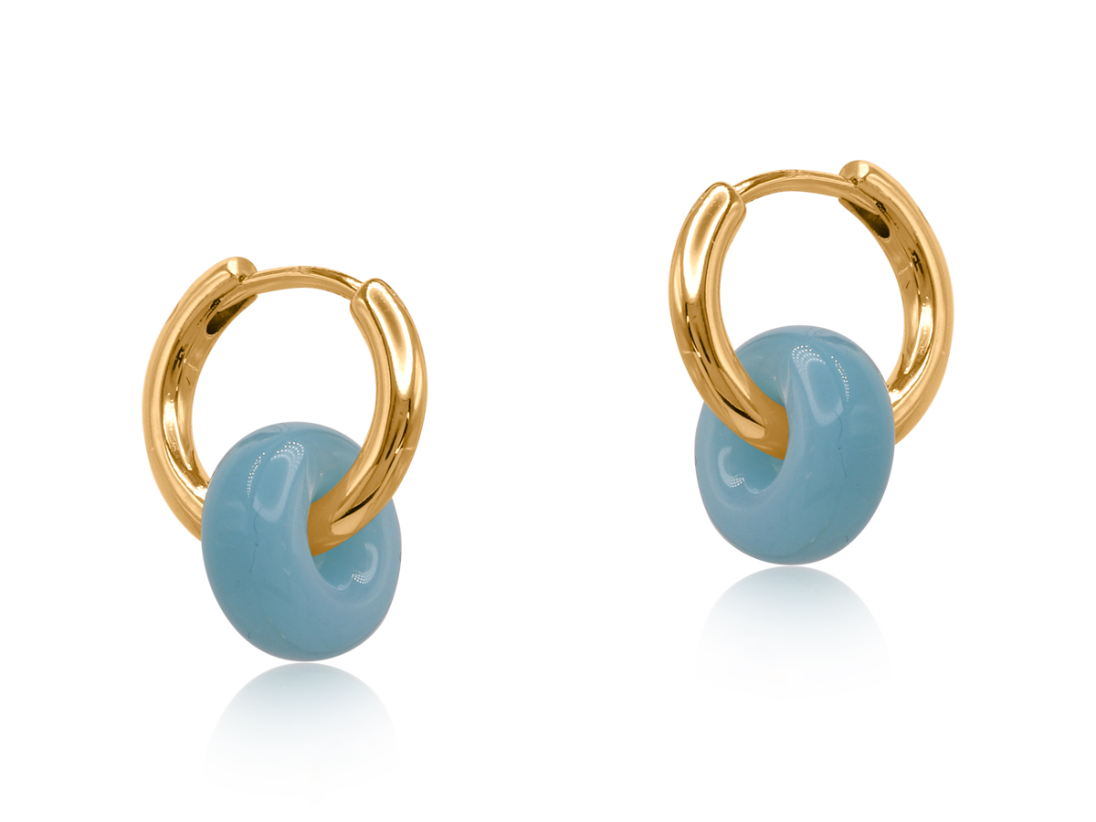 Picture of BLUE  MATHILDA TWO TONE HOOP EARRINGS