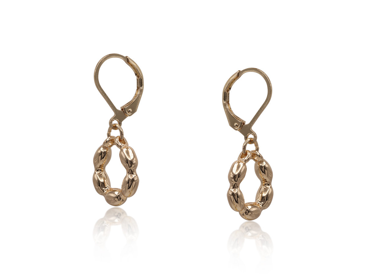 Picture of TWO TONE GOLD SAMARA HOOP BEADED EARRINGS