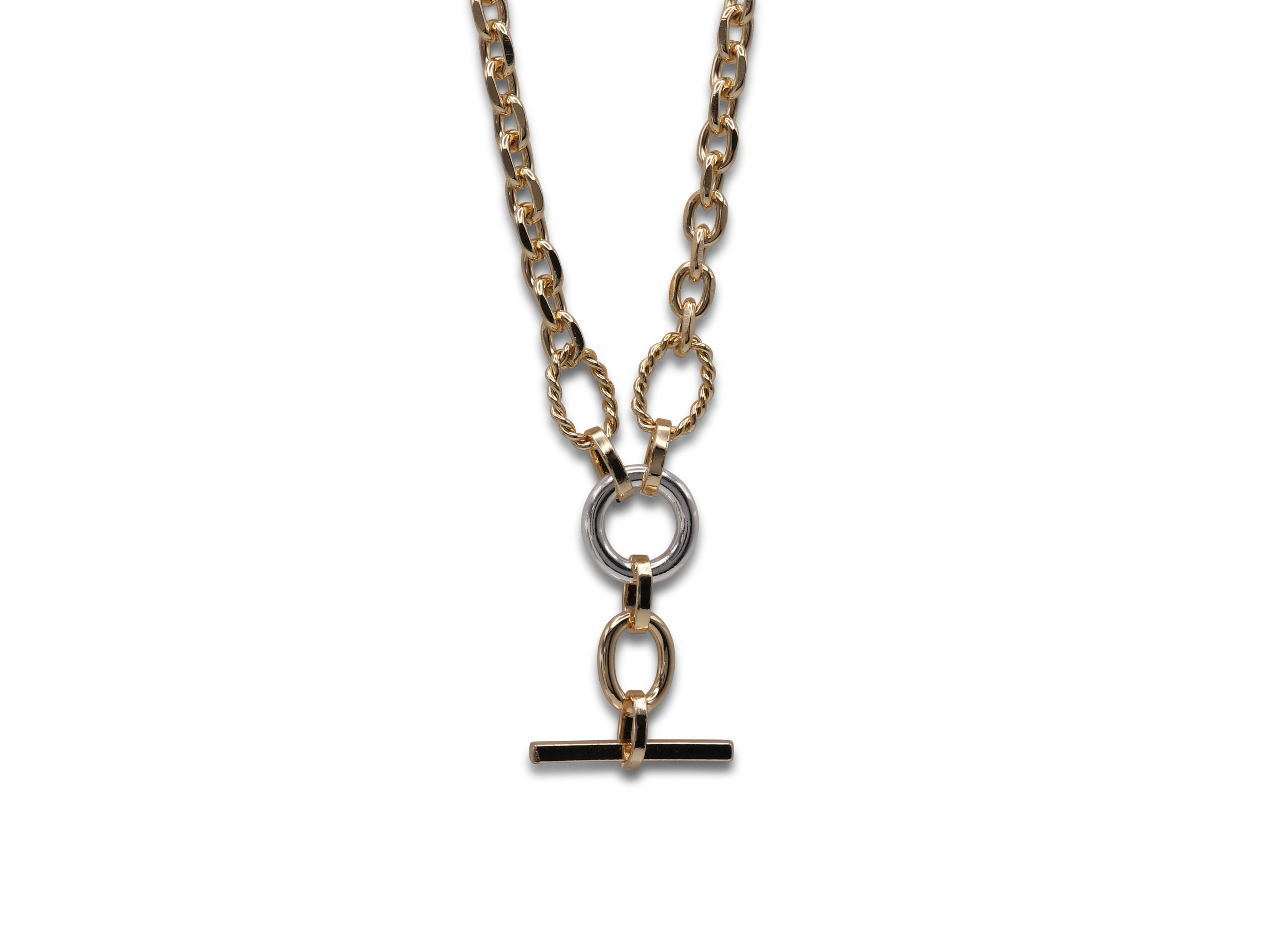 Picture of TWO TONE SILVER SONYA TWO TONE WATCH CHAIN NECKLAC