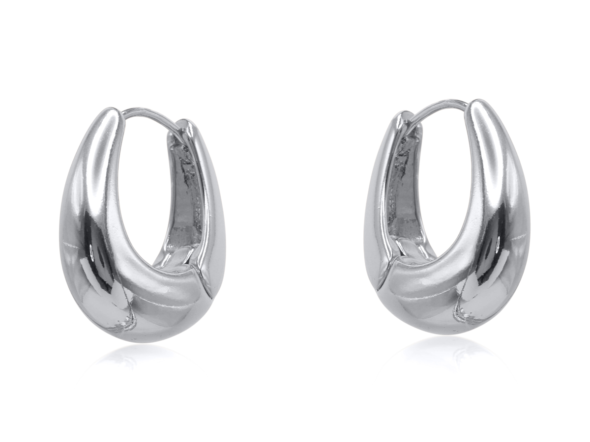 Picture of SILVER FIDELIA ORGANIC SHAPE EARRINGS