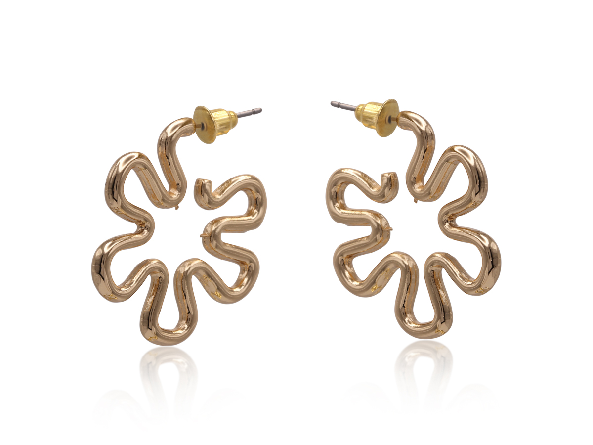 Picture of GOLD GONDOR SCRIBBLE HOOP EARRINGS