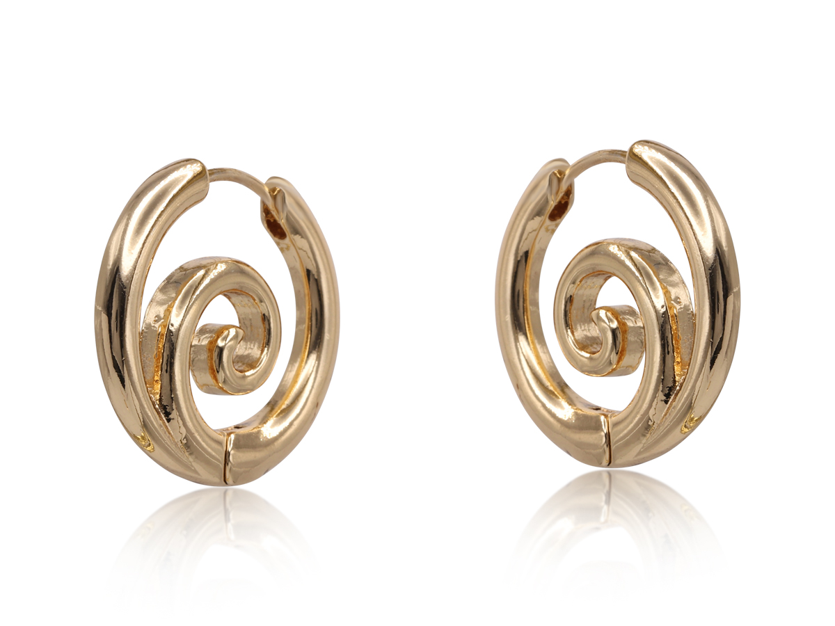Picture of GOLD MINAS SCRIBBLE HOOP EARRINGS
