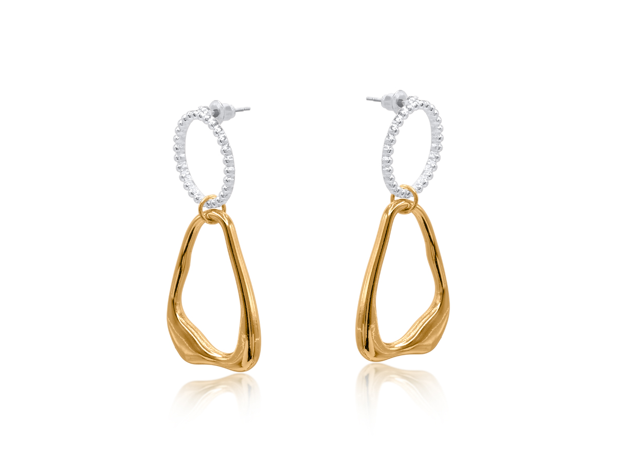 Picture of TWO TONE GOLD FANTAGIRO TWO TONE FINE DROP EARRING